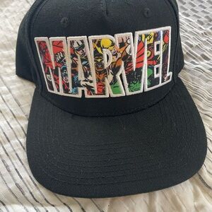 Marvel Black Hat with Colorful Comic Art